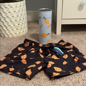 Granadilla Black and Orange Swim Trunks